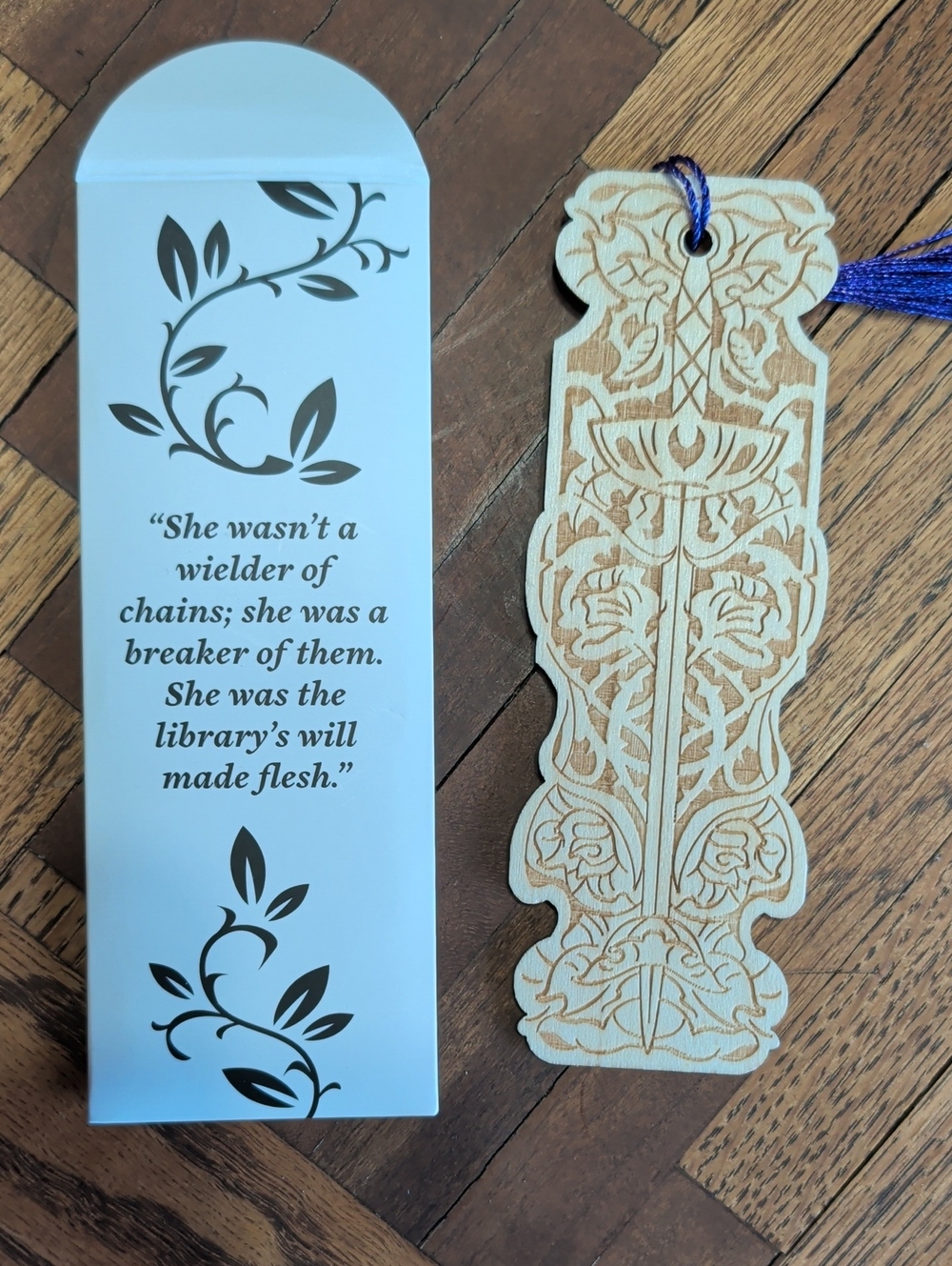Sorcery Of Thorns Owlcrate Wooden Bookmark with Purple Tassel